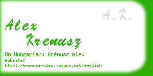 alex krenusz business card