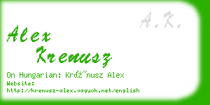 alex krenusz business card